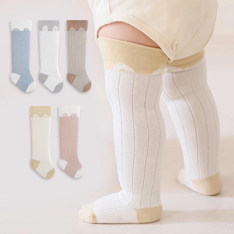 3/5 Paar lange Babysocken, entzückende hohe Kniestrümpfe für Neugeborene, atmungsaktiv, lässig, lange Röhre, Kindersocken für Jungen und Mädchen, Zubehör