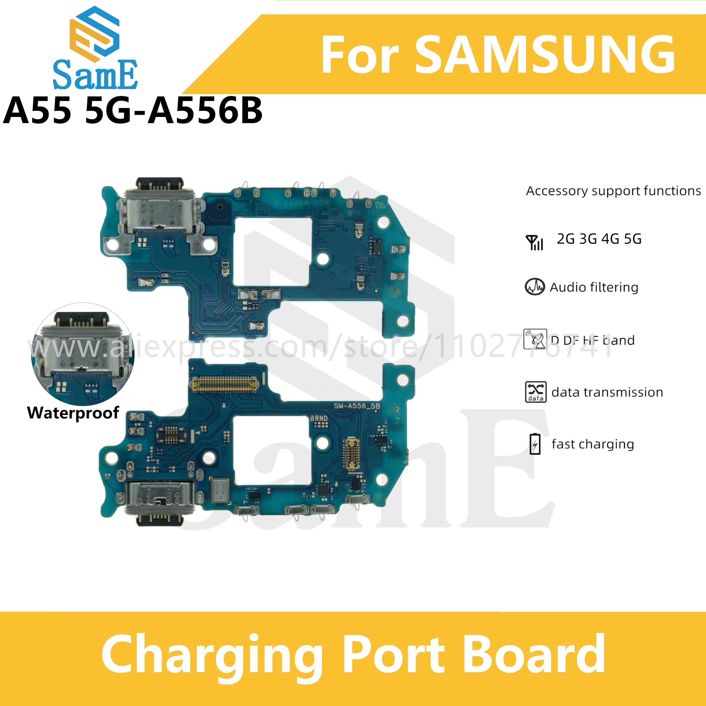 For Samsung A55 5G A556 A556B USB Dock Charger Port Charging Port Board Flex Cable