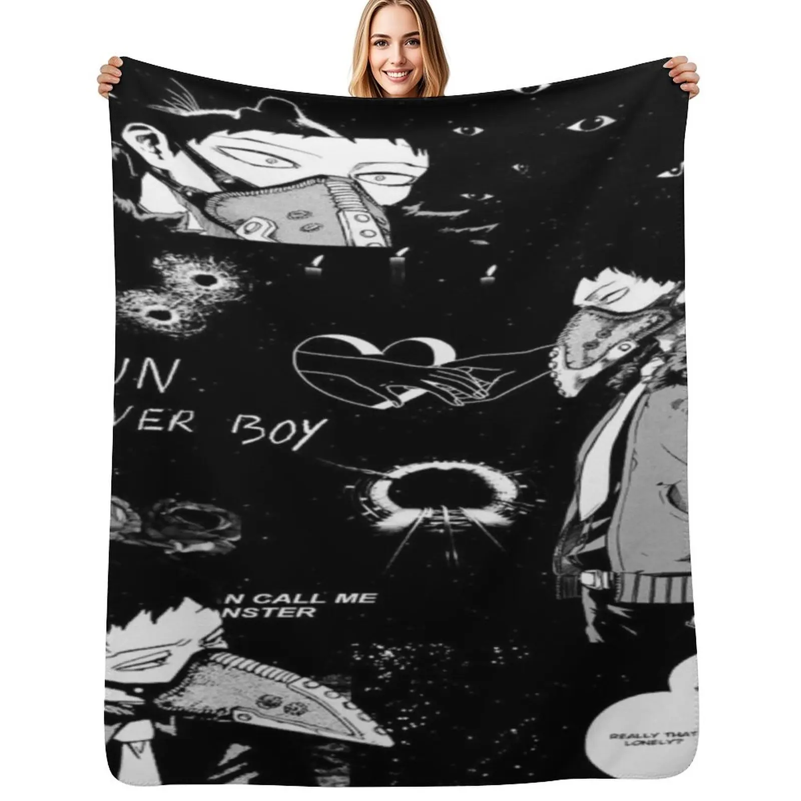Chisaki Throw Blanket Men's Soft Warm Throw Blanket for Couch