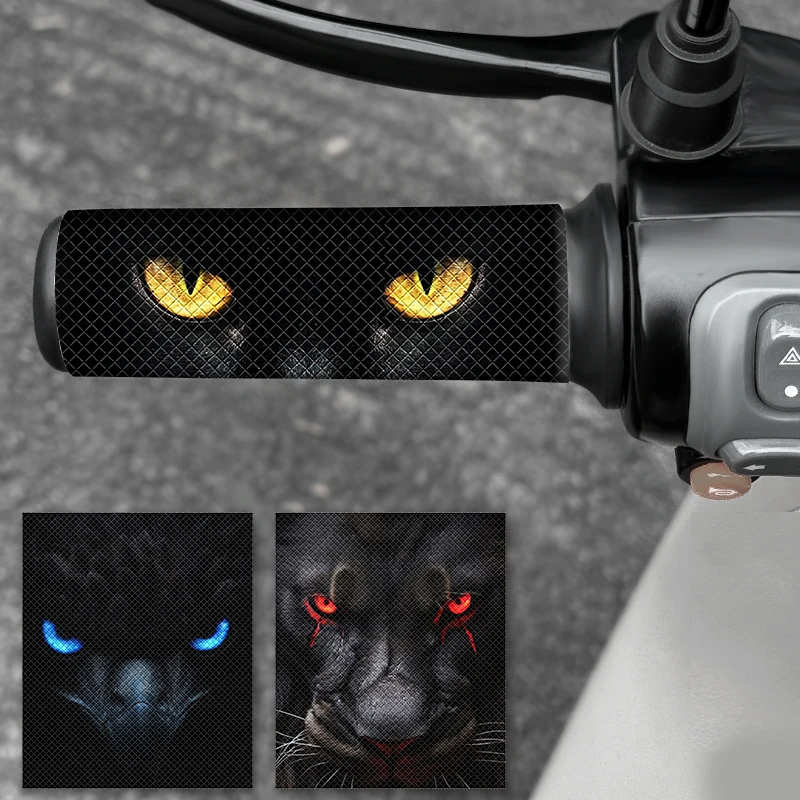 2PCS Beast Eyes Motorcycle Stickers DlY Motorbike Bicycles Scooter Handlebar Anti-slip Modified Waterproof Vinyl Decals
