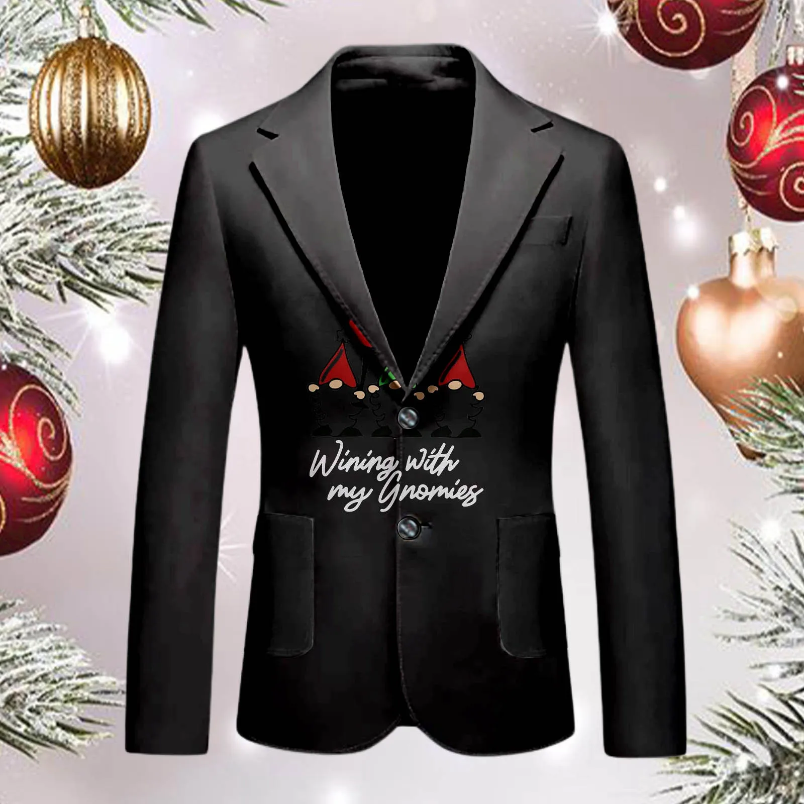 Men's Christmas Printed Loose Casual Personality Soft Fashion Suit Jacket Spandex Suits for Men Cold Water Wet Suit for Men