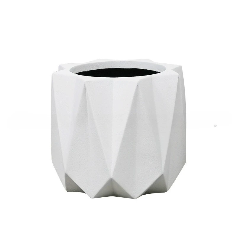 

Manufacturer Outdoor Simple Rhombus Vase Living Room Garden Combination Potted Plant Cement Fiberglass Flower Pot Large