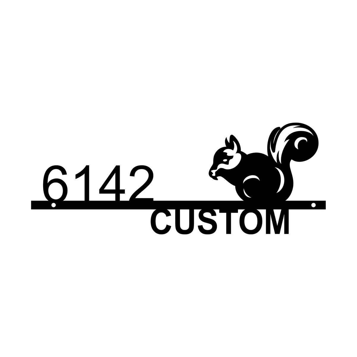 Customizable Outdoor Decorative Cute Squirrel Address Nameplate and House Number Plaque with Name Content Doorplate Decoration