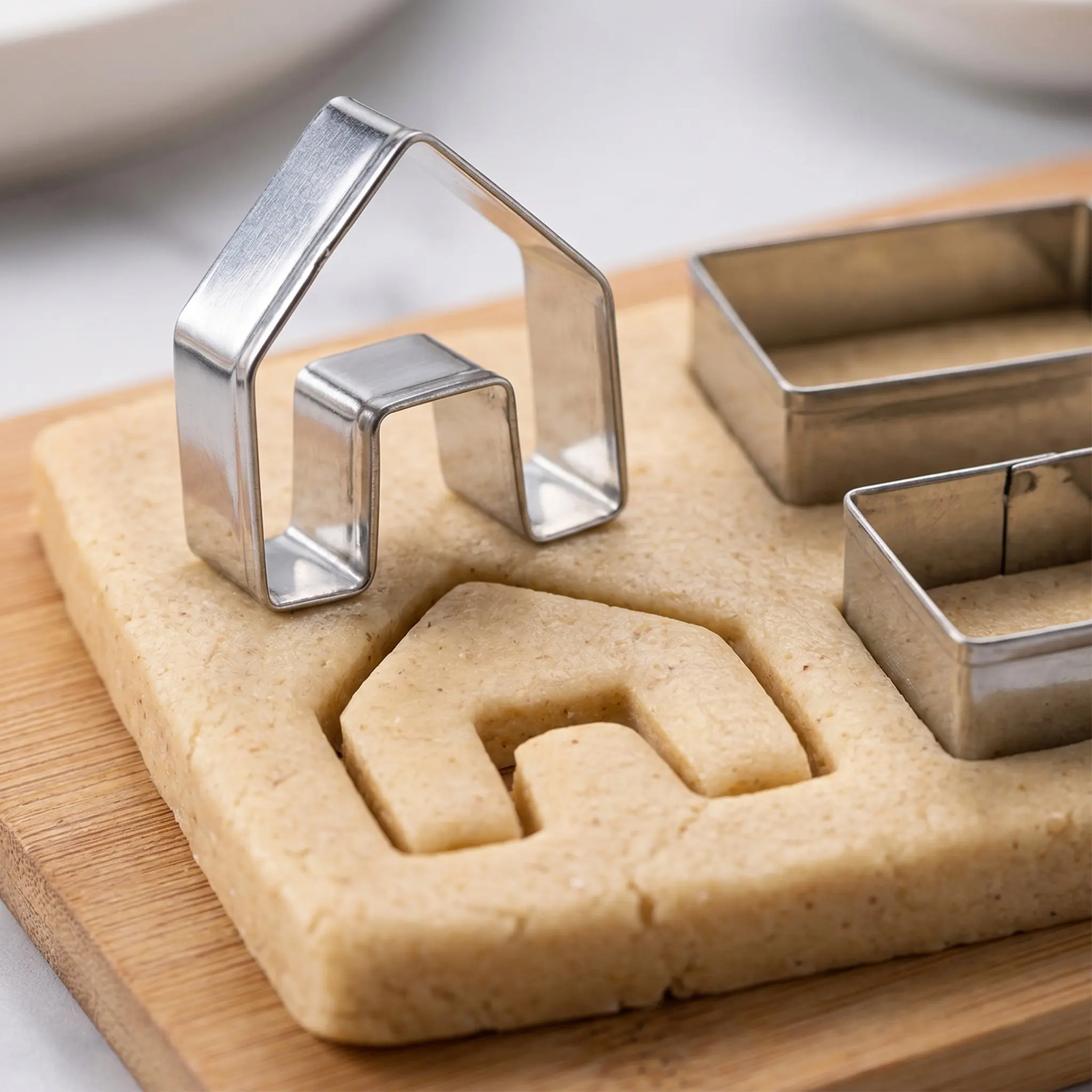 5Sets Rust Proof Stainless Steel Gingerbread Cookie Cutters Christmas Biscuit Molds for DIY Baking Fondant Pancakes Fruits