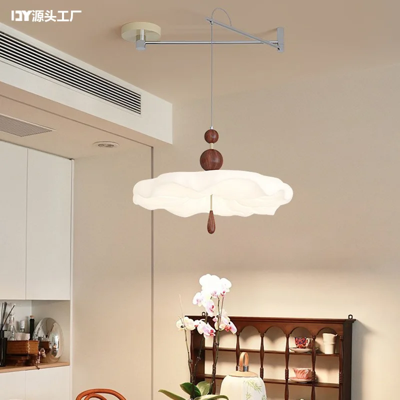 Dining room chandelier replaceable rocker arm French cream wind ancient walnut color study