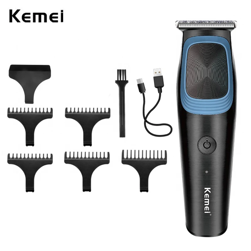 Kemei Professional Portable Hair Trimmer Rechargeable Electric Hair Clipper 0.1mm Bald Head Hair Cutting Machine for Men 8000RPM