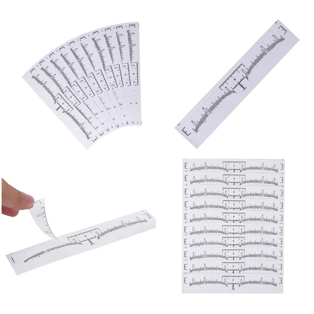 10PCS Disposable Eyebrow Ruler Sticker Tattoo Eyebrow Position Ruler Guide Microblading Tattoo Eyebrow Measurement Tools
