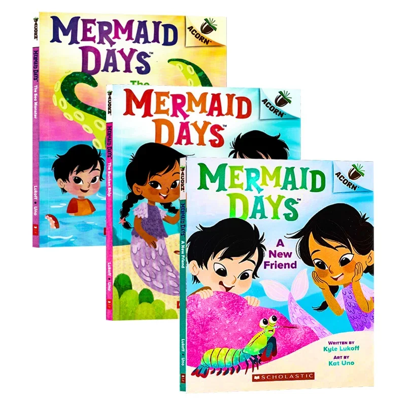 3 books/set, Mermaid Days Kyle Lukoff, Children's books aged 4 5 6 7 English book, Picture Books HJ-045