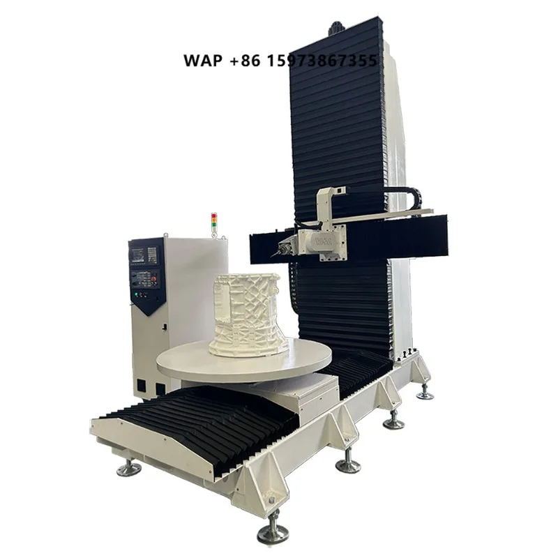 High Configuration 5 Axis ATC CNC Router 3D Wooden Foam Model Carving Milling Machine 6kw Delta Inverter Air Cooling Syntec