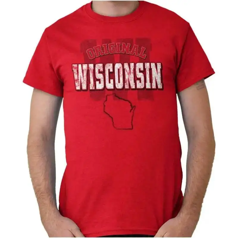 Wisconsin Original Hometown Vacation Gift WI Womens or Mens Crewneck T Shirt Tee