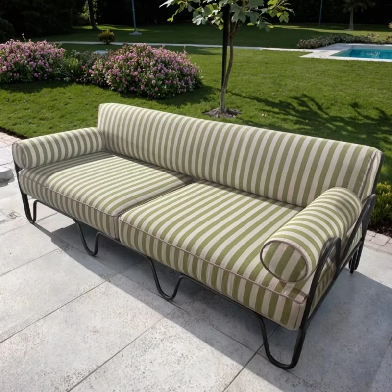 Modern Design Stainless Steel Outdoor Sofa Outdoor Garden Leisure Steel Sofa