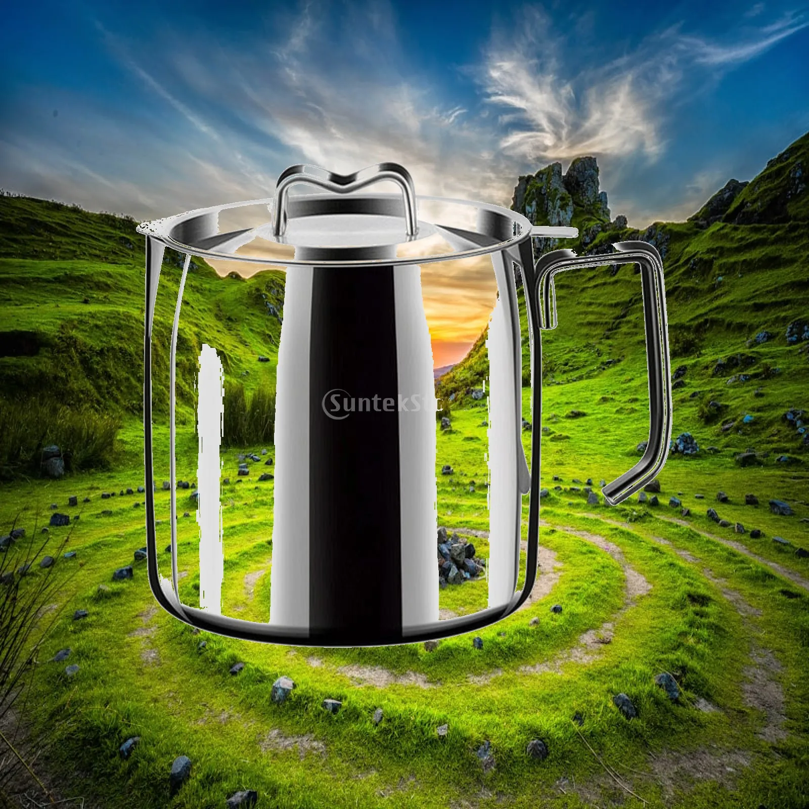 316 Stainless Steel Oil Storage Container with Fine Mesh Strainer Basket for Kitchen Oil Filtration and Reuse