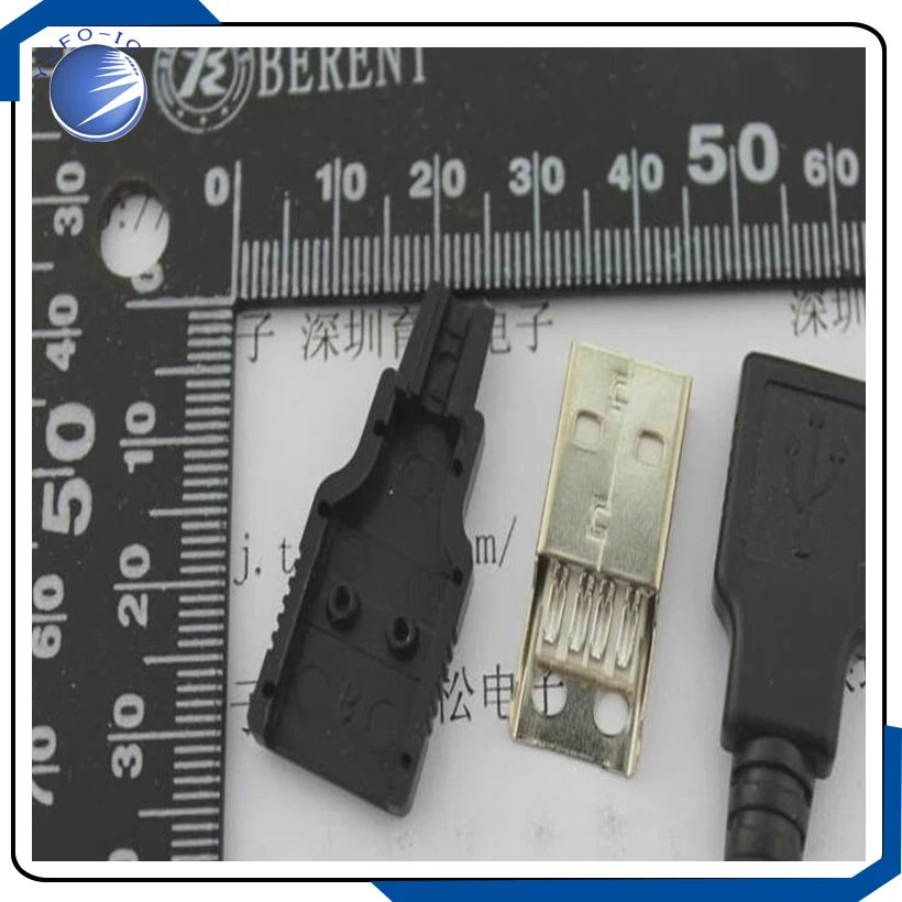 10PCS/LOT  With the tail of the USB male shell plastic shell / three pieces of USB connector charger power conversion essential