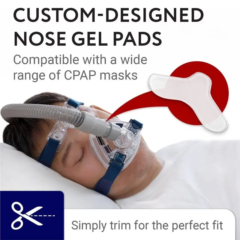 For CPAP For Airsense 11 Machine Compatible Nasal Gel Pads 5 Pack Count Trim-To-Fit Silicone Nose Pads For CPAP Mask Supplies