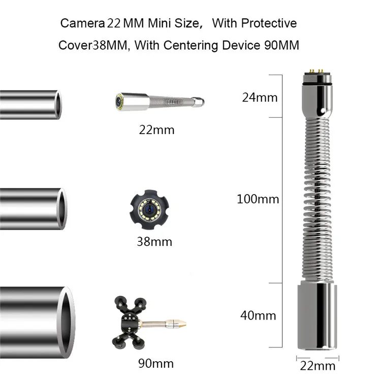 MOUNTAINONE Pipe Inspection Camera Drain fognatura Pipeline endoscopio industriale 512Hz trasmettitore immagine autolivellante fotocamera testa