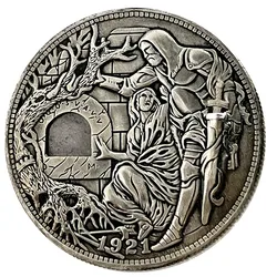 Moving Mechanism Holy Grail Coin Roman Booteen Hobo Nickel Medieval Templar Knight Magic Coin Creative Gift
