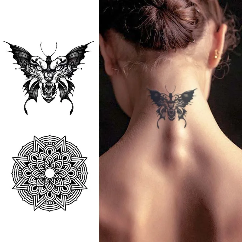 6Pcs/Set Long Lasting Small Arm Hand Neck Herbal Semi Permanent Tattoo Sticker Waterproof Temporary Tattoo Sticker Fake Tattoo