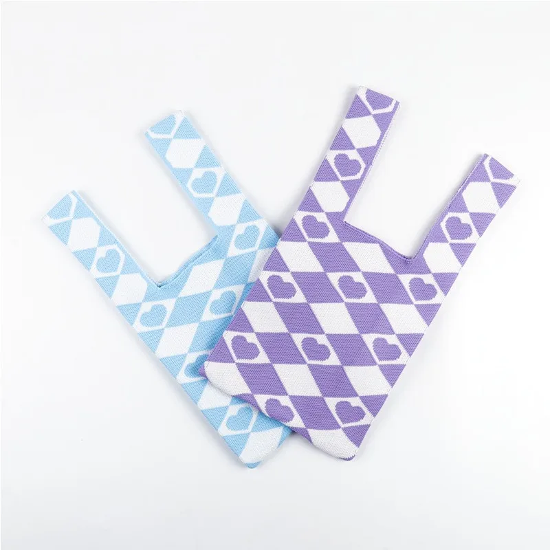 IMone Fashion Bag Cross Border Letter Jacquard Knitted Bag Shoulder Tote Bag Woven Underarm Bag for Women