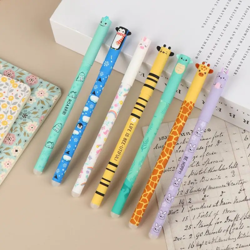 

Набор из 7 креативных гелевых ручек с мультяшными животными (пчела, кролик, жираф), 0,5 мм, для письма, школьные принадлежности, оптом