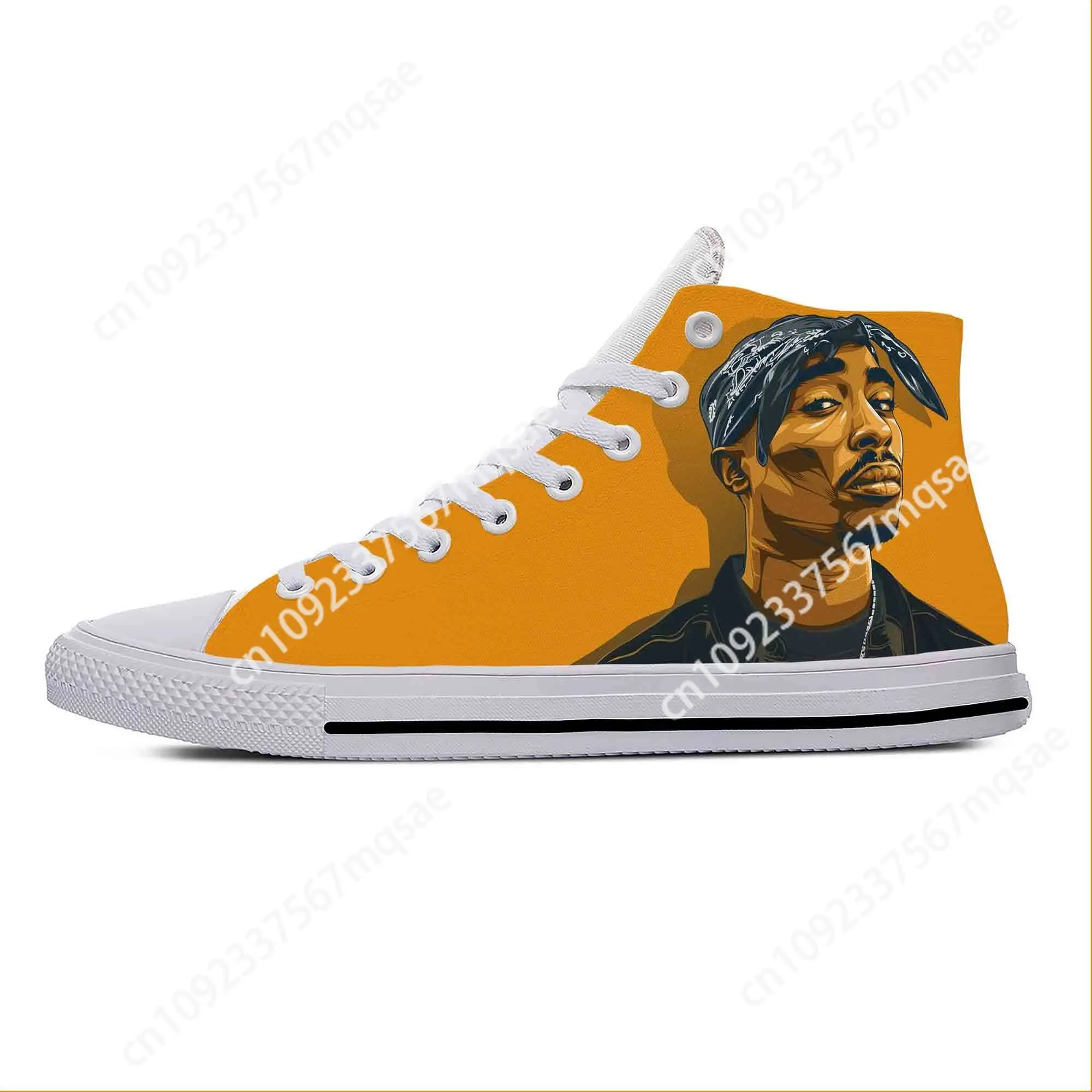 

Tupac Hip Hop Rap Rapper 2pac Makaveli Music Cool Casual Cloth Shoes High Top Lightweight Breathable 3D Print Men Women Sneakers