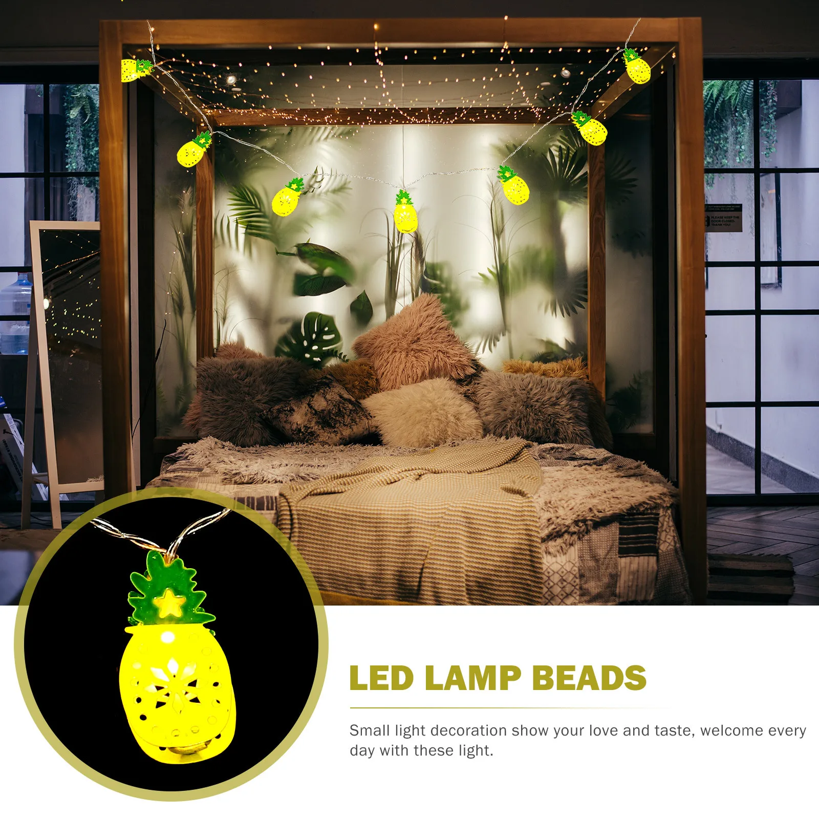 

1.5m 10 LED Pineapple String Lights Bright Charming Bedroom Living Room Holiday Festival Party Indoor Outdoor String Decoration