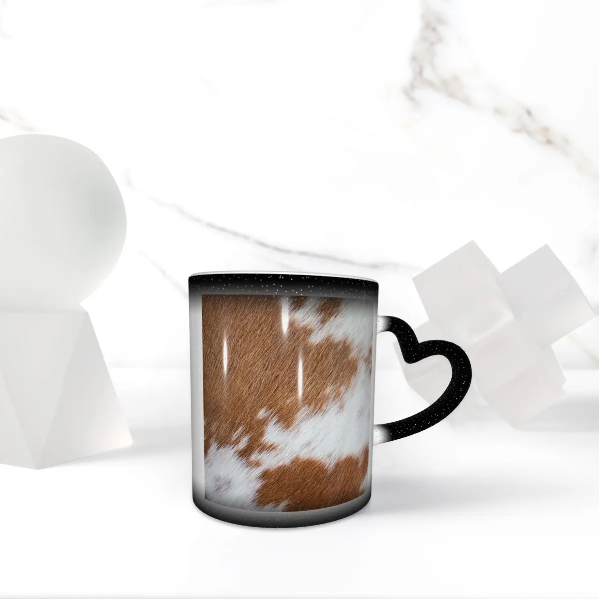 Stylish Cow Fur Cowhide Texture Cow Skin Print Pattern Mug Ceramic Coffee Cups Tea Mugs Milk Cup Drinkware Gift for Woman Man