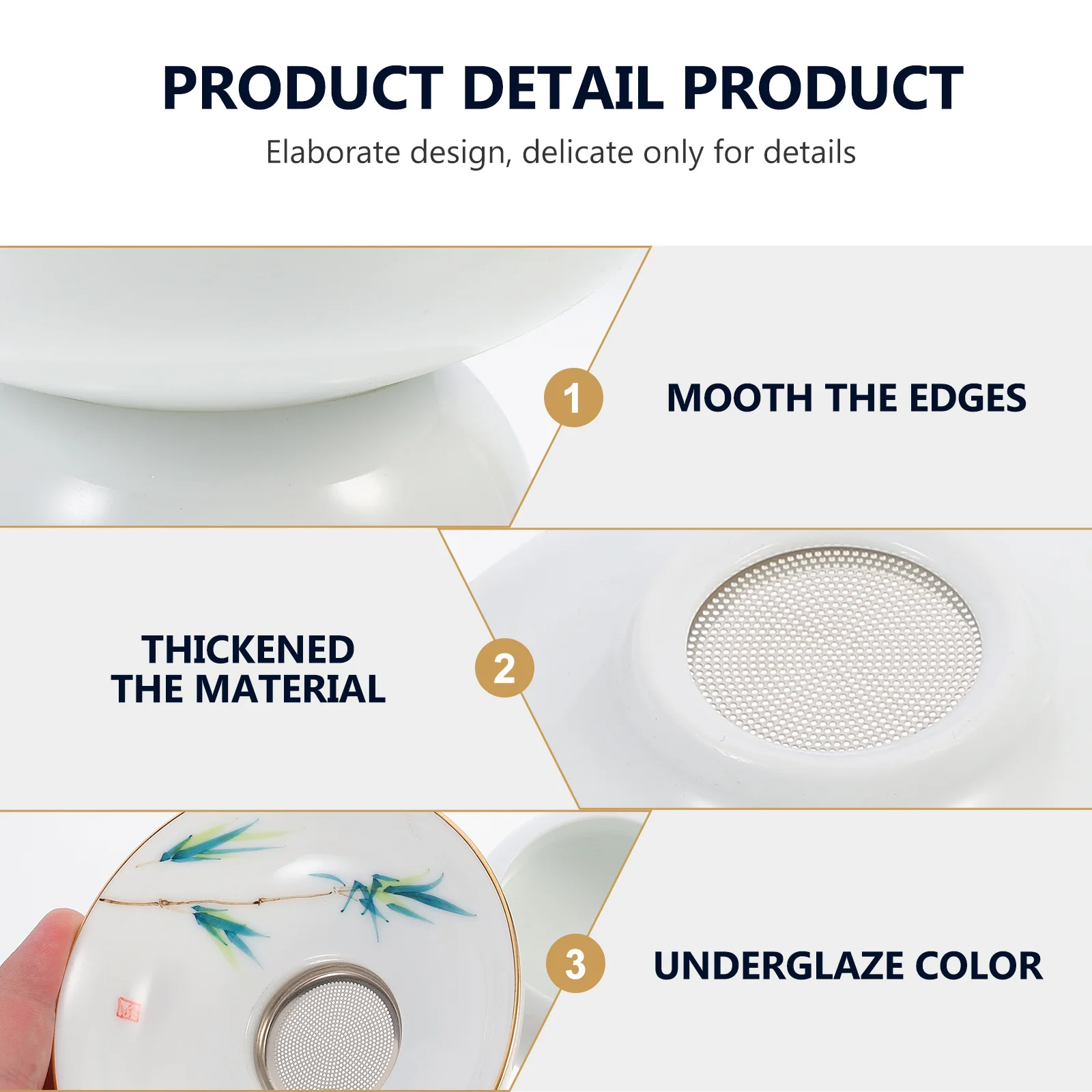 

Ceramic Tea Strainer Classic Filter Infuser Stand Holder Practical Fine Mesh Tea Dregs Removal Teapot Filter