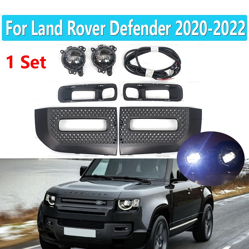 

1 Set LED Fog Lights For Land Rover Defender 2020 2021 2022 Car Front LED Daytime Running Light Fog Lamp Headlight With Harness
