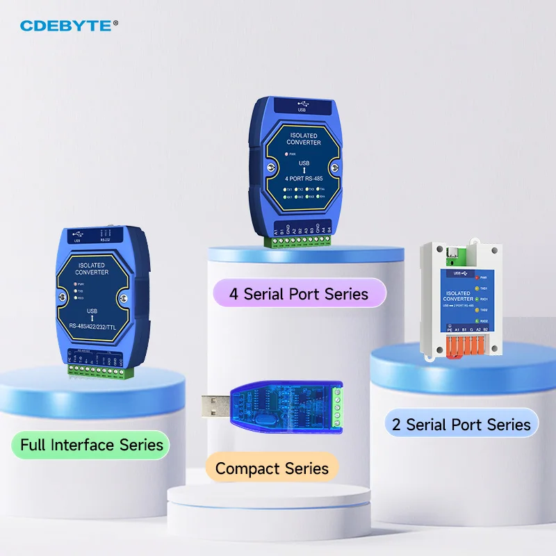 Оптически изолированный преобразователь USB в RS485/RS232/TTL CDEBYTE серии E810-U с интерфейсом CH340 Type-C, поддержка 3.3/5В, промышленный класс