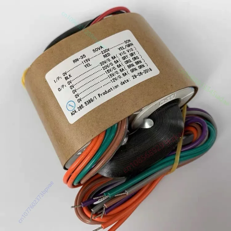 R-type power transformer 50W double 20V+double 15V+12V R cattle audio transformer copper wire 20Vx2 + 15Vx2 + 12V R-Core