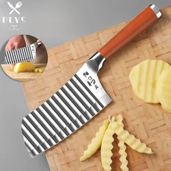 PLYS Wolverine Potato Cutting Knife, 304 Stainless Steel Potato Knife, Household Kitchen French Fries Slicing Knife