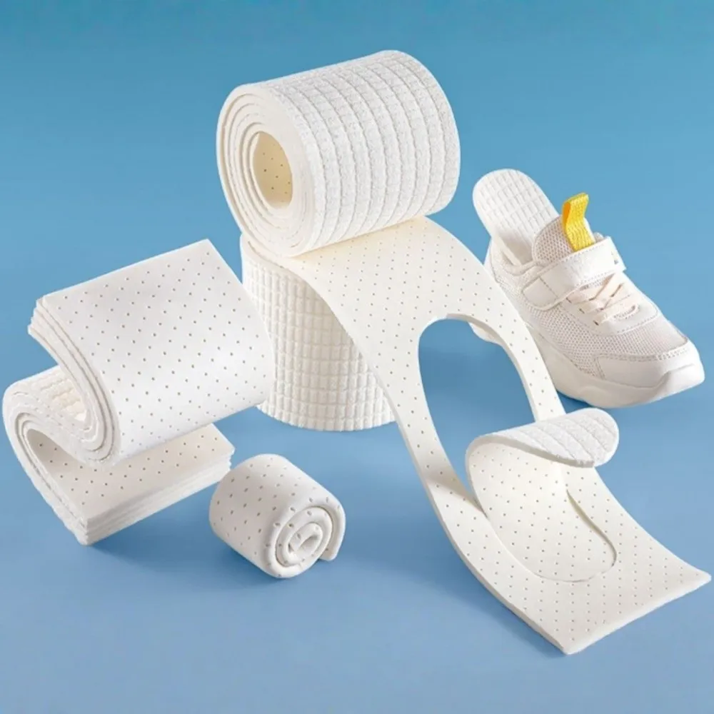 2 Rolls Breathable 1.5m DIY Latex Insoles Sweat-Absorbing Odor-proof Self-cut Insoles Comfortable Shock Absorption