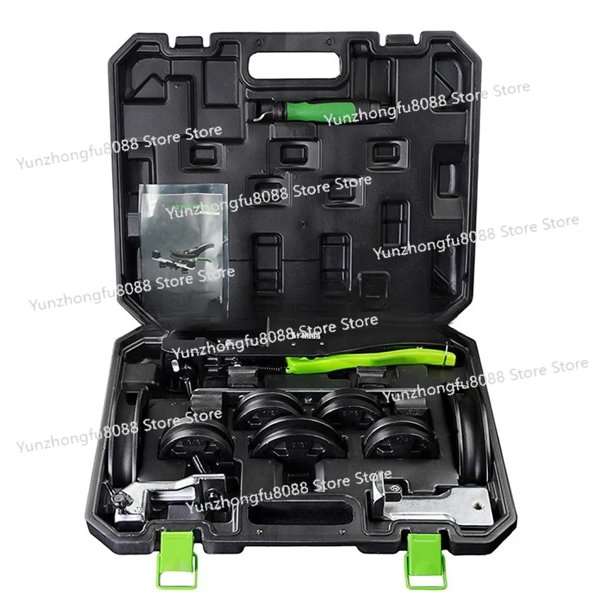 

ST-R999 Ручной трубогиб Набор инструментов для гибки медных и алюминиевых труб для кондиционирования воздуха с 7 матрицами, 6-22 мм, 90 градусов