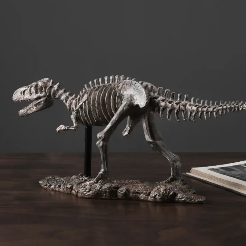 T-Rex Fossil Figure Resin Tyrannosaurus Rex Skeleton Statue Dinosaur Sculpture Luxury Livingroom Decoration Desk Accessories