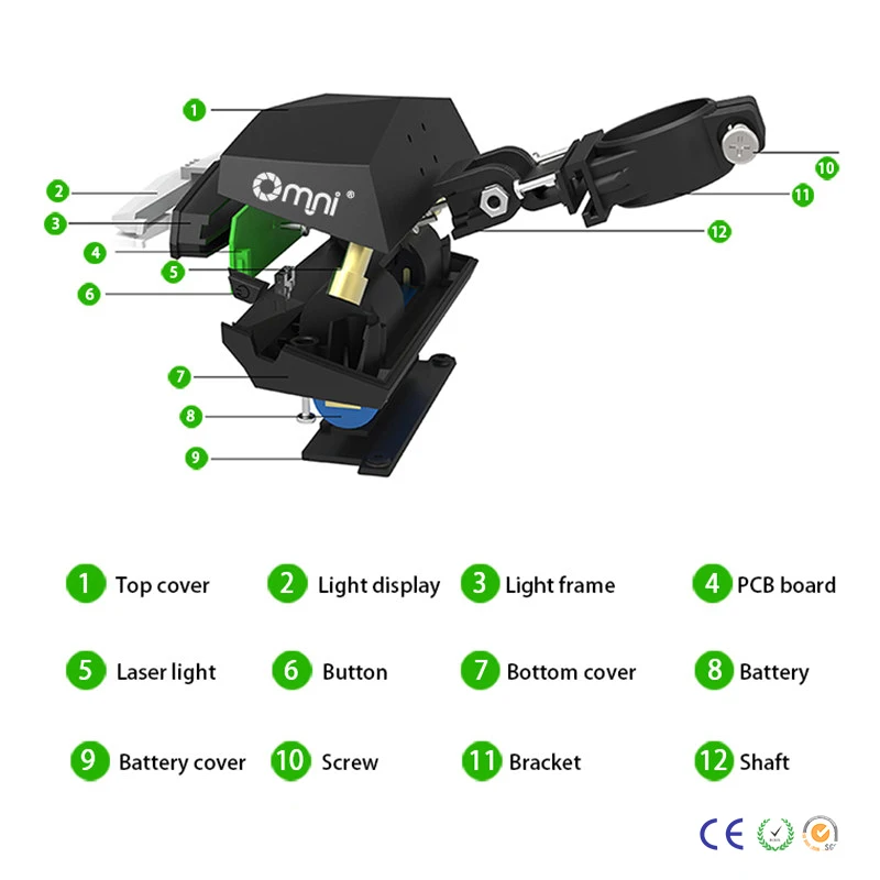 Bicycle Rear Light Remote Control and Waterproof