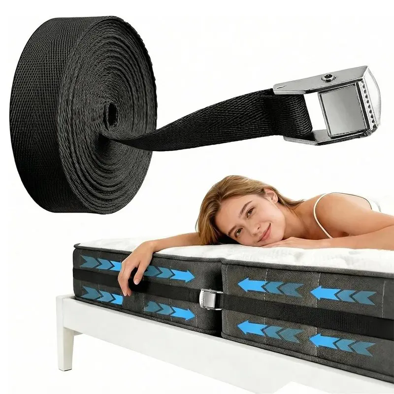 [B17B!】 Heavy Duty Metal Buckle, 33-Foot Long Twin Bed Connector, 1 Inch Mattress Splice Strap