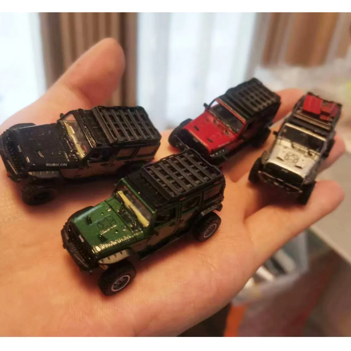 1:87 scale, dynamic, Wrangler, third generation five-door RC four-wheel drive climbing car, static modification, mini model car