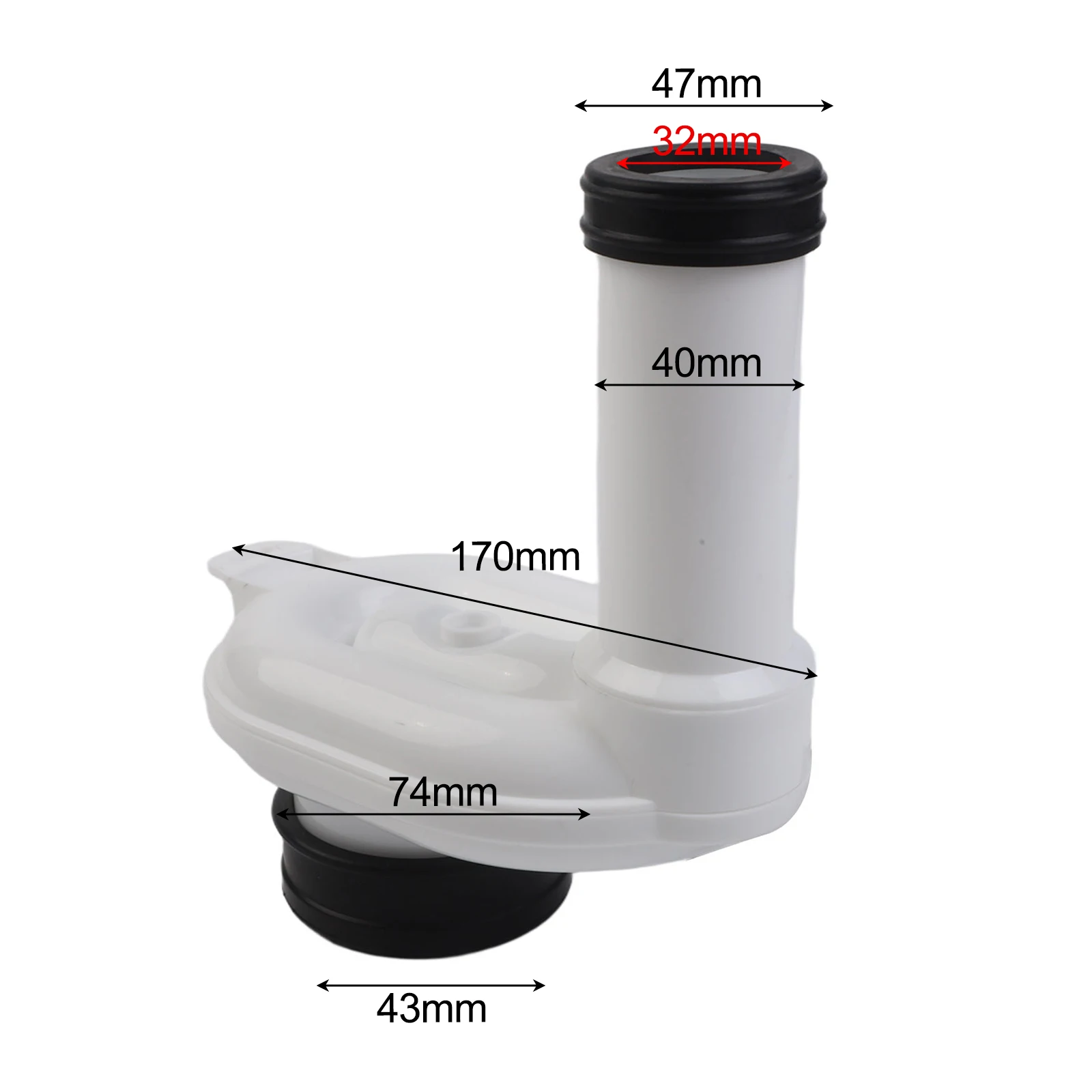 Horizontal Drain PP Urinal Siphon DN50 x DN40/50 for Wall Drainage Systems with Reliable Sewer Pipe Connection