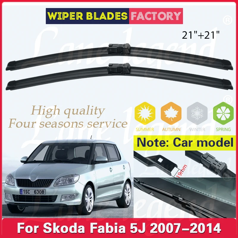 

Car Wiper Blades For Skoda Fabia 2 5j 2007 2008 2009 2010 2011 2012 2013 2014 Front Windscreen Clean Window Rain Brush 21"+21"