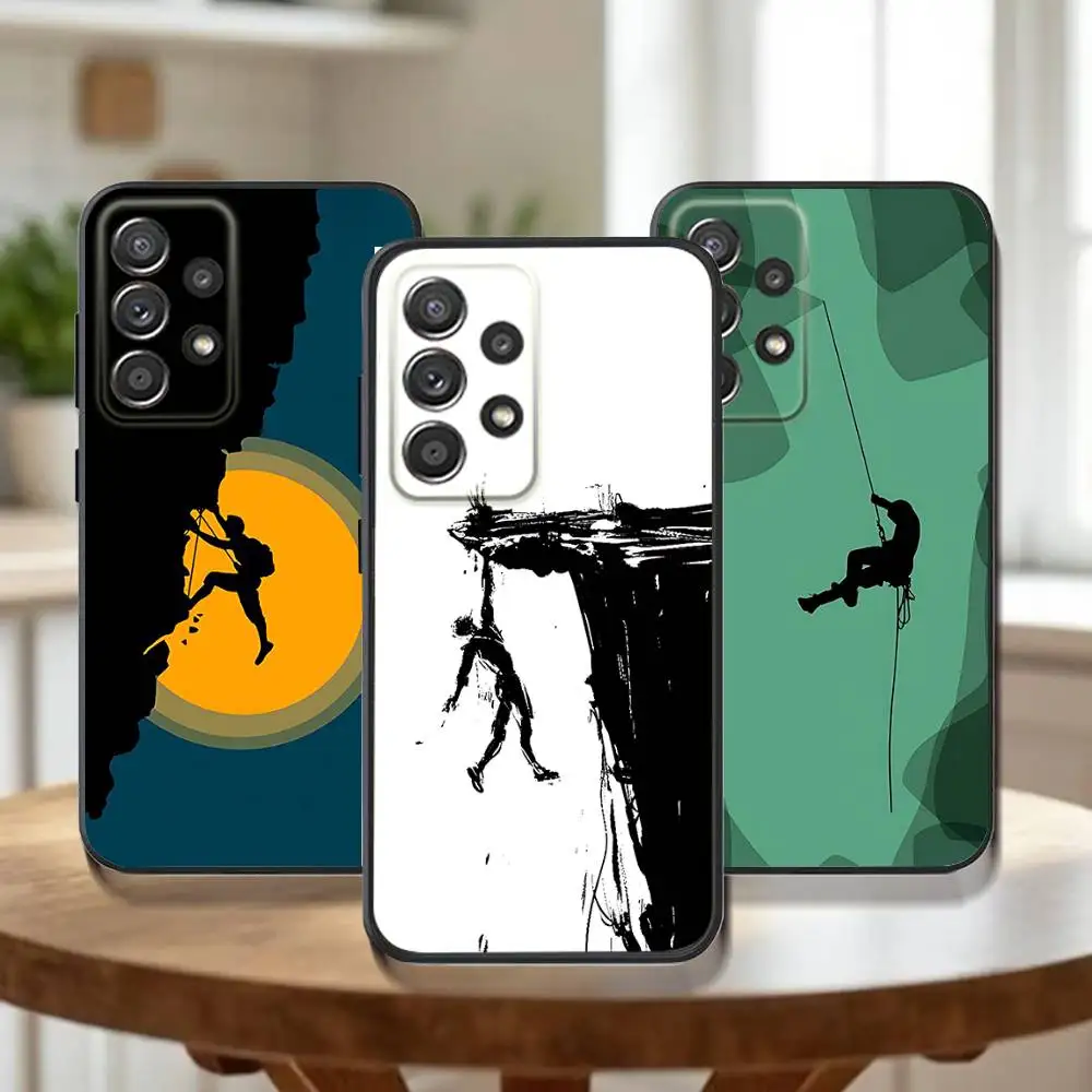 

Climbing For Samsung Galaxy A73,31,32,72,41,53,52,71,22,5G,Note,J7,8,9 Soft Black Phone Case