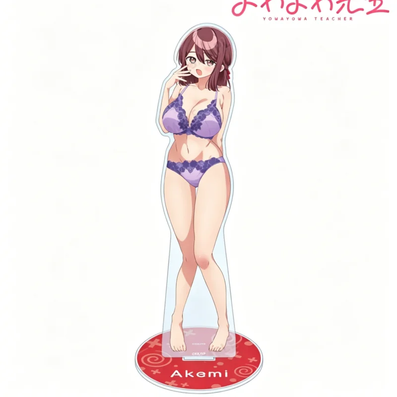 Yowayowa Sensei ANIME 15CM Lingerie Hiyori Hiwamura Acrylic Figure Stand Model Cosplay Toy Birthday Gift Ornament keychain