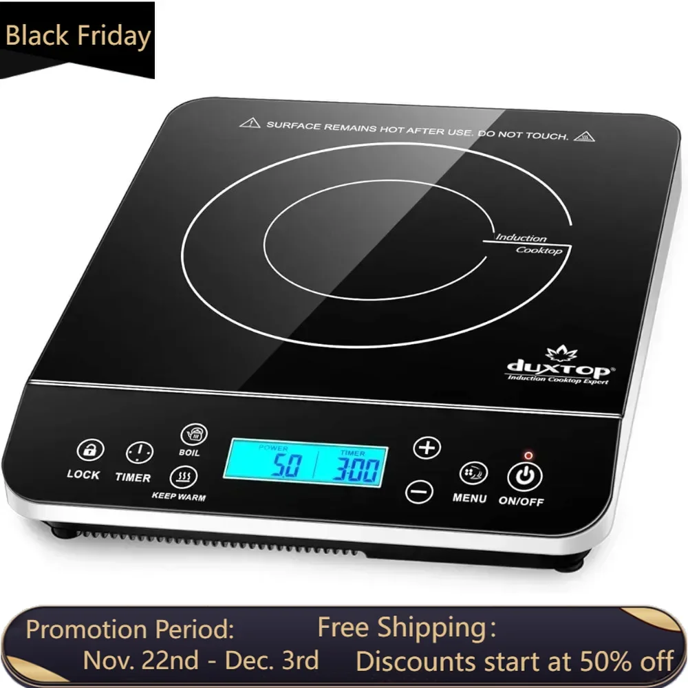 Portable induction cooker, desktop burner induction cooker, with LCD sensor touch 1800 watts, with 20 preset power levels