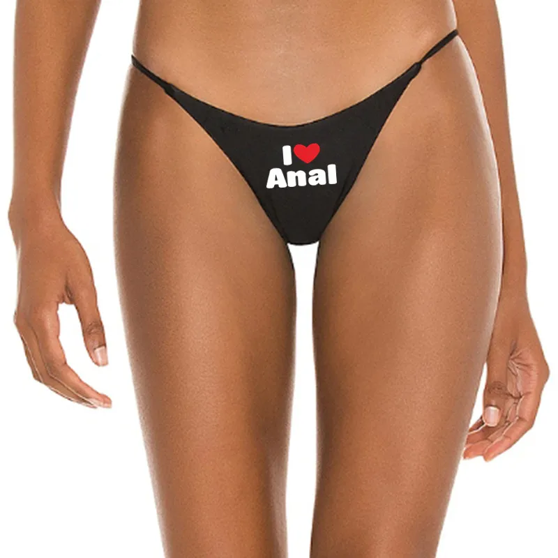 I LOVE ANAL Funny Hot G-String Cute Women's Sexy Cotton Rope Thong Seamless Soft Breathable Sport Underwear Female Hot Lingerie - Image 2