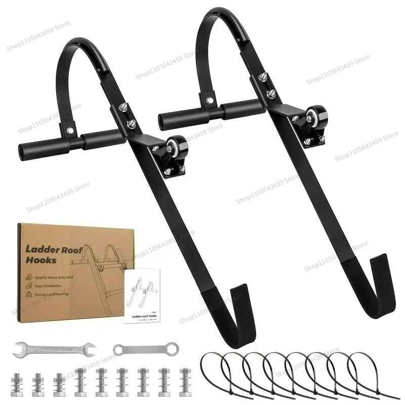 2 Pack Roof Ladder Hooks, Ladder Roof Clips Compatible with Most O/D Ladder Rungs