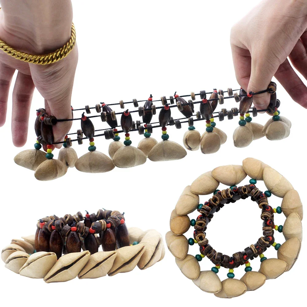 Dora Shell Handbells Handmade Nuts Shell Bracelet Handbell for Djembe African Drum Conga Percussion Accessories Gift