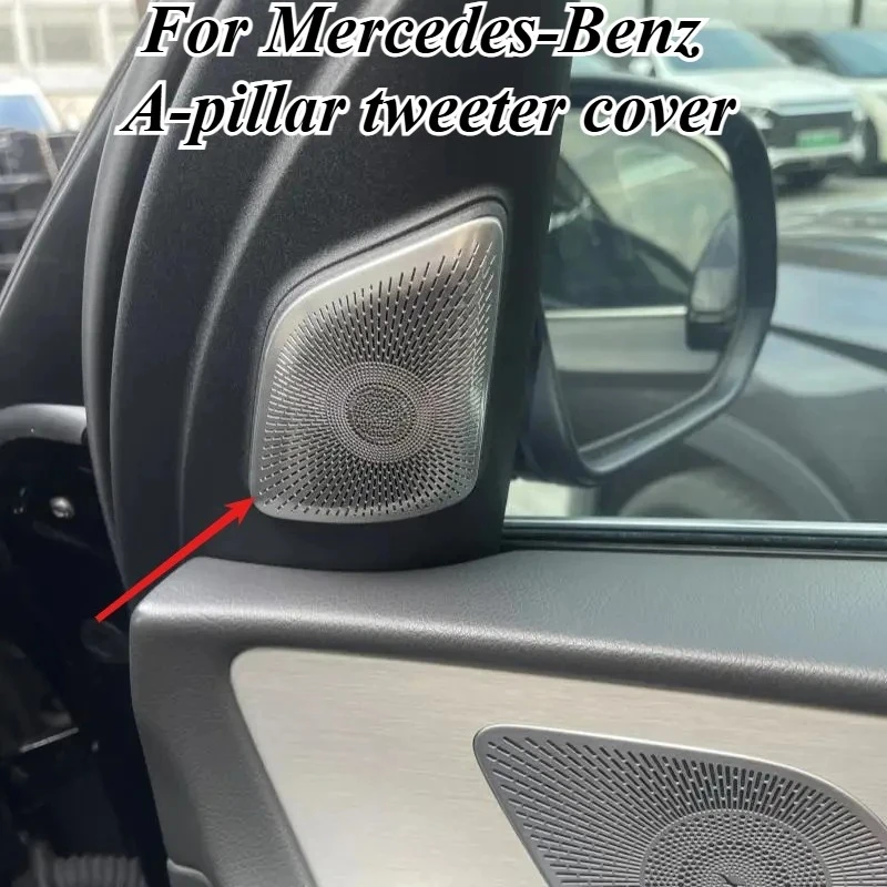 

For Mercedes W167 X167 GLE GLS 2020-2024 A Pillar Tweeter Speaker Grills ABS Upgrade Trim Car Audio Acoustic Cover Accessories