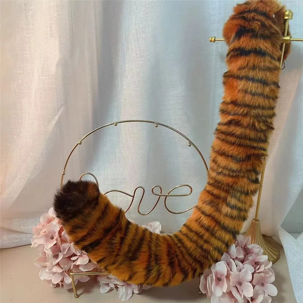 Custom Handmade Anime Beast Tiger Ears Hairhoop Headwear Tail for Halloween Christmas Game Party Cosplay Prop