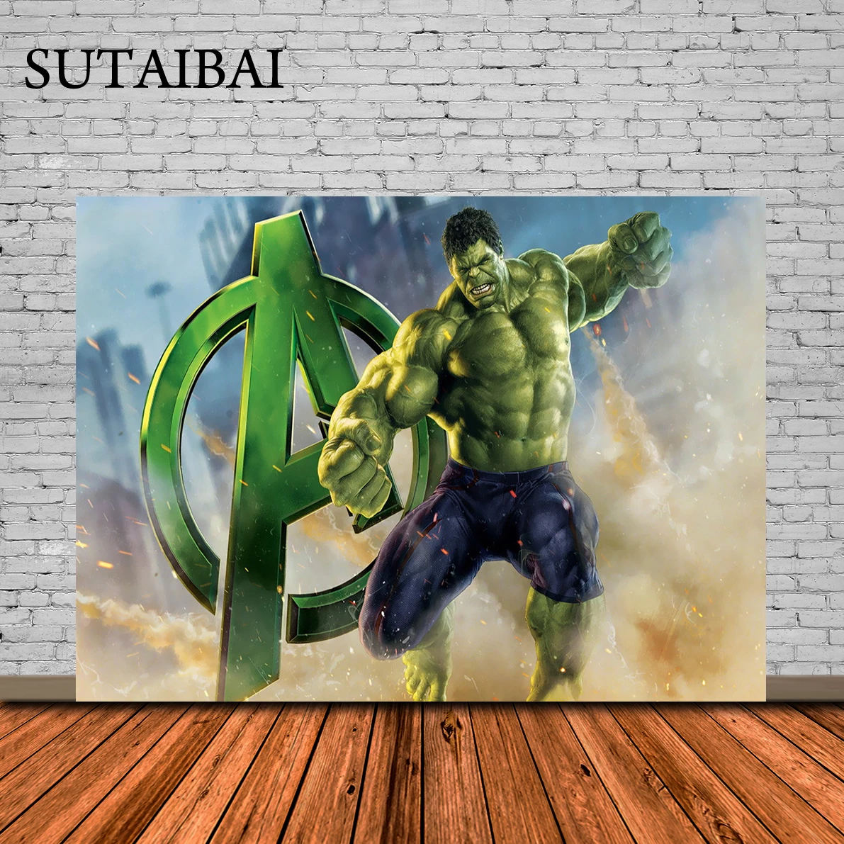 Green Superhero Hulk Backdrop Monster Giant Baby Shower Birthday Party Photography Background Photo Studio Booth Props Banner