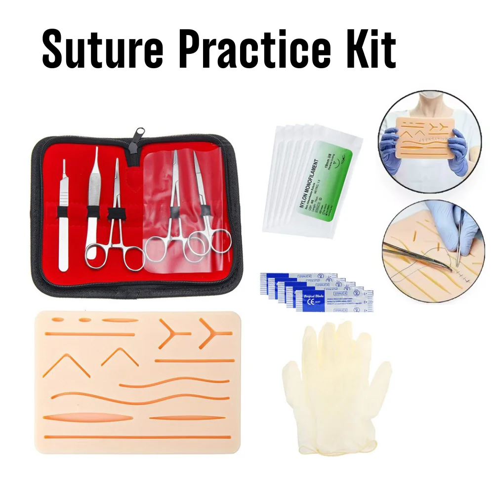 Surgical Suture Practice Kit Traumatic Skin Suture Model Thickened Simulation Silicone Pad Medical Students Teaching Equipment