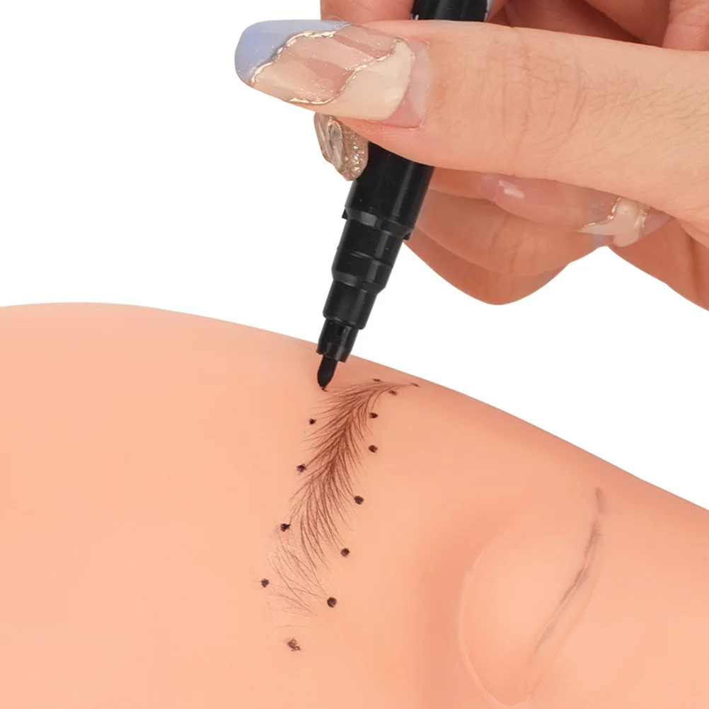 

10Pcs Tattoo Eyebrow Pen Waterproof Skin Marking Tool for Microblading Mapping Brow Surgery Positioning Liner Permanent